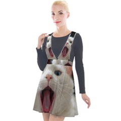 Wow Kitty Cat From Fonebook Plunge Pinafore Velour Dress