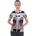 Wow Kitty Cat From Fonebook Short Sleeve Zip Up Jacket View1