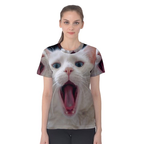 Wow Kitty Cat From Fonebook Women s Cotton Tee by 2853937