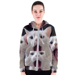 Wow Kitty Cat From Fonebook Women s Zipper Hoodie by 2853937