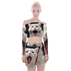 Wow Kitty Cat From Fonebook Off Shoulder Top With Mini Skirt Set by 2853937