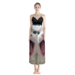 Wow Kitty Cat From Fonebook Button Up Chiffon Maxi Dress by 2853937