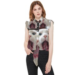 Wow Kitty Cat From Fonebook Frill Detail Shirt by 2853937