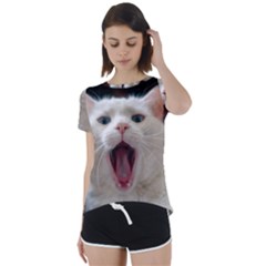 Wow Kitty Cat From Fonebook Short Sleeve Foldover Tee by 2853937