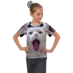 Wow Kitty Cat From Fonebook Kids  Mesh Piece Tee