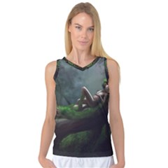 Wooden Child Resting On A Tree From Fonebook Women s Basketball Tank Top by 2853937