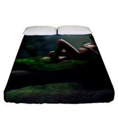 Wooden Child Resting On A Tree From Fonebook Fitted Sheet (king Size) by 2853937