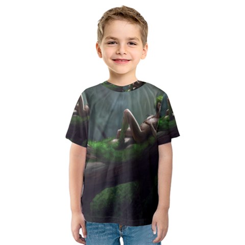 Wooden Child Resting On A Tree From Fonebook Kids  Sport Mesh Tee by 2853937