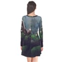 Wooden Child Resting On A Tree From Fonebook Long Sleeve V-neck Flare Dress View2