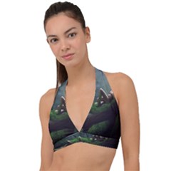 Wooden Child Resting On A Tree From Fonebook Halter Plunge Bikini Top by 2853937