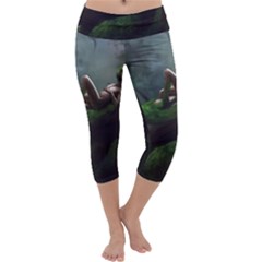 Wooden Child Resting On A Tree From Fonebook Capri Yoga Leggings by 2853937