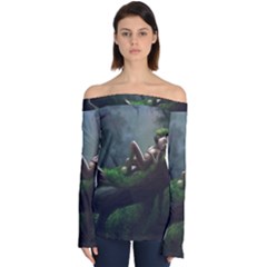 Wooden Child Resting On A Tree From Fonebook Off Shoulder Long Sleeve Top by 2853937