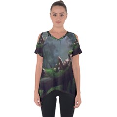 Wooden Child Resting On A Tree From Fonebook Cut Out Side Drop Tee by 2853937