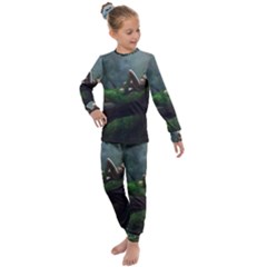 Wooden Child Resting On A Tree From Fonebook Kids  Long Sleeve Set  by 2853937