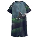 Wooden Child Resting On A Tree From Fonebook Kids  Boyleg Half Suit Swimwear View2