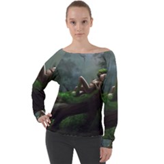 Wooden Child Resting On A Tree From Fonebook Off Shoulder Long Sleeve Velour Top by 2853937