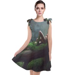 Wooden Child Resting On A Tree From Fonebook Tie Up Tunic Dress by 2853937