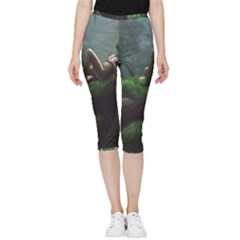 Wooden Child Resting On A Tree From Fonebook Inside Out Lightweight Velour Capri Leggings  by 2853937