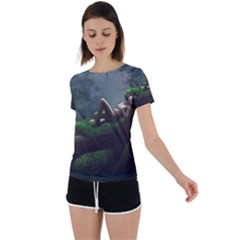 Wooden Child Resting On A Tree From Fonebook Back Circle Cutout Sports Tee by 2853937