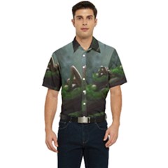 Wooden Child Resting On A Tree From Fonebook Men s Short Sleeve Pocket Shirt 