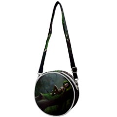 Wooden Child Resting On A Tree From Fonebook Crossbody Circle Bag