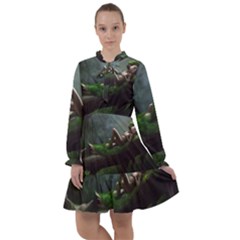 Wooden Child Resting On A Tree From Fonebook All Frills Chiffon Dress by 2853937