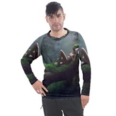 Wooden Child Resting On A Tree From Fonebook Men s Pique Long Sleeve Tee