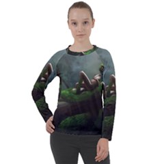 Wooden Child Resting On A Tree From Fonebook Women s Long Sleeve Raglan Tee