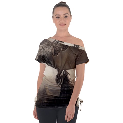 Lord Of The Dragons From Fonebook Off Shoulder Tie-up Tee by 2853937