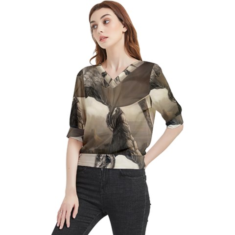 Lord Of The Dragons From Fonebook Quarter Sleeve Blouse by 2853937