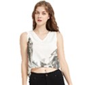 Graphic  V-Neck Cropped Tank Top View1