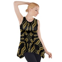 Black And Orange Geometric Design Side Drop Tank Tunic by dflcprintsclothing