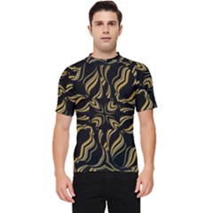 Black And Orange Geometric Design Men s Short Sleeve Rash Guard