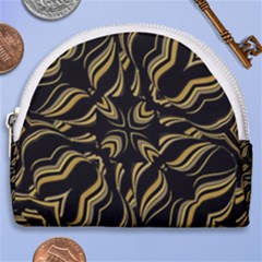 Black And Orange Geometric Design Horseshoe Style Canvas Pouch