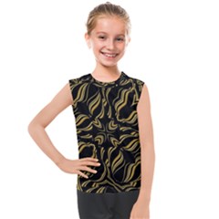 Black And Orange Geometric Design Kids  Mesh Tank Top by dflcprintsclothing