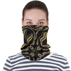 Black And Orange Geometric Design Face Seamless Bandana (adult)