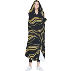 Black And Orange Geometric Design Wearable Blanket by dflcprintsclothing