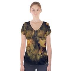 Surreal Steampunk Queen From Fonebook Short Sleeve Front Detail Top by 2853937