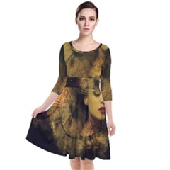 Surreal Steampunk Queen From Fonebook Quarter Sleeve Waist Band Dress by 2853937