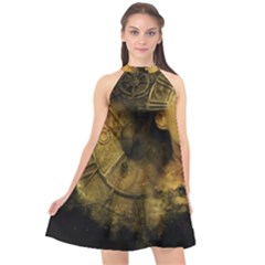 Surreal Steampunk Queen From Fonebook Halter Neckline Chiffon Dress  by 2853937