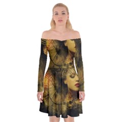 Surreal Steampunk Queen From Fonebook Off Shoulder Skater Dress