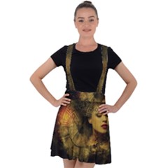 Surreal Steampunk Queen From Fonebook Velvet Suspender Skater Skirt by 2853937