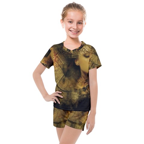 Surreal Steampunk Queen From Fonebook Kids  Mesh Tee And Shorts Set by 2853937