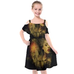 Surreal Steampunk Queen From Fonebook Kids  Cut Out Shoulders Chiffon Dress by 2853937