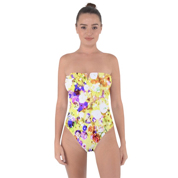 Sequins and Pins Tie Back One Piece Swimsuit