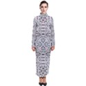 Dots Motif Geometric Print Design Turtleneck Maxi Dress View1