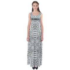 Dots Motif Geometric Print Design Empire Waist Maxi Dress