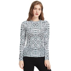 Dots Motif Geometric Print Design Women s Long Sleeve Rash Guard