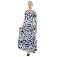 Dots Motif Geometric Print Design Half Sleeves Maxi Dress by dflcprintsclothing