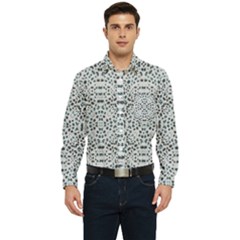 Dots Motif Geometric Print Design Men s Long Sleeve Pocket Shirt  by dflcprintsclothing